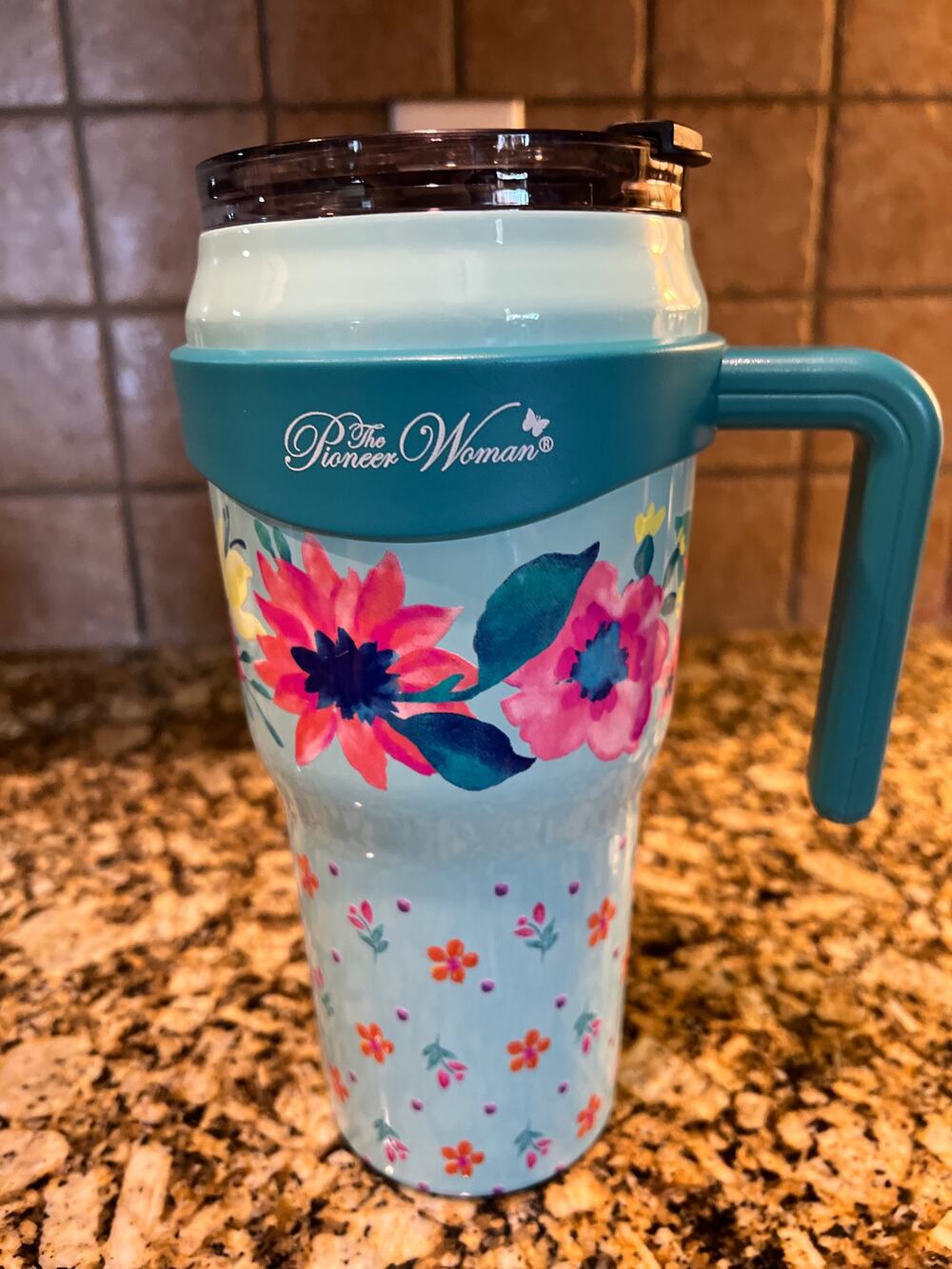 The Pioneer Woman Brilliant Blooms Stainless Steel Tumbler 40oz Flip Top